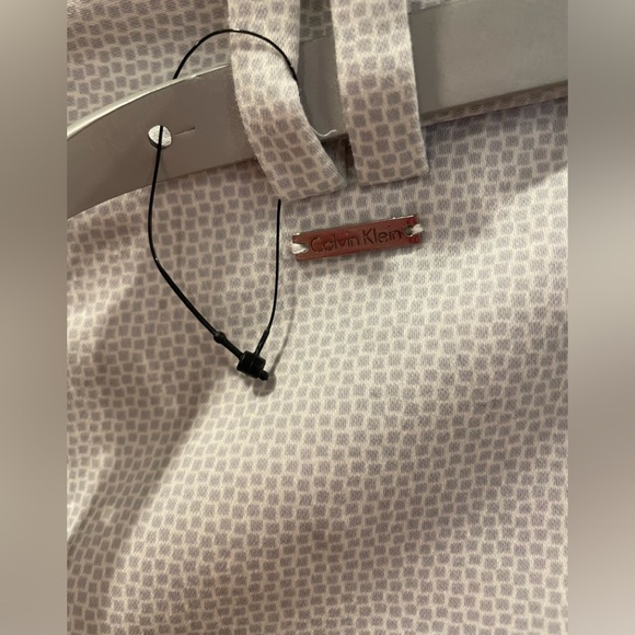 Calvin Klein white and grey dots pattern pants with belt - Picture 2 of 14